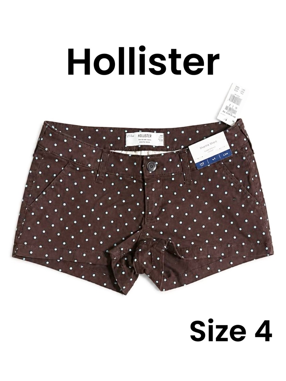 Hollister Ultra Low-Rise Dot Twill Shortie Shorts